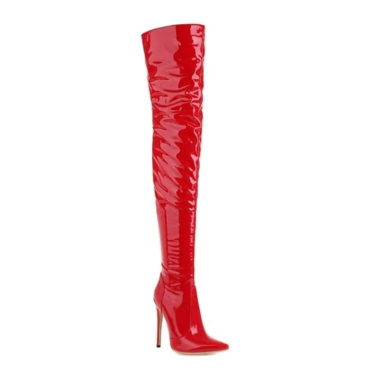 Size 46 Sexy High Heels Black Over The Knee Boots