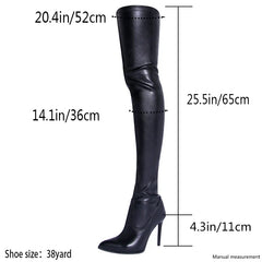 Size 46 Sexy High Heels Black Over The Knee Boots