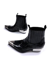 Spanish brand metal punk booties autumn and winter western cowboy men's and women's pointed Chelsea boots