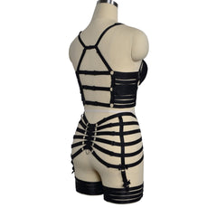 Submissive Sexy Crotchless Lingerie Set Nasty Sexy Harness Lingerie Revealing Bra Panties
