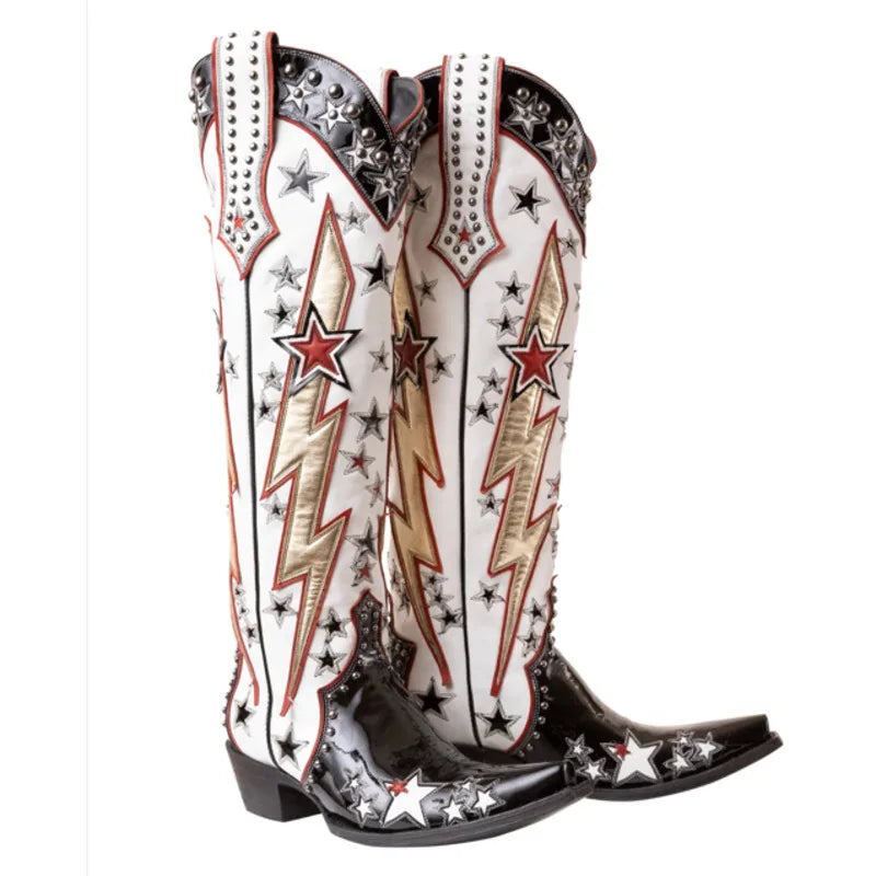 White Western Boots