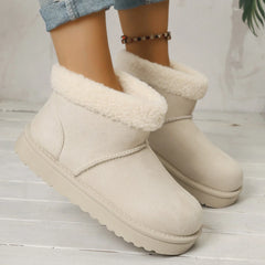 Winter Round Head Flat with Warm and Comfortable Non-slip Snow Boots
