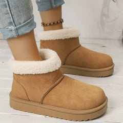 Winter Round Head Flat with Warm and Comfortable Non-slip Snow Boots