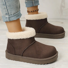 Winter Round Head Flat with Warm and Comfortable Non-slip Snow Boots