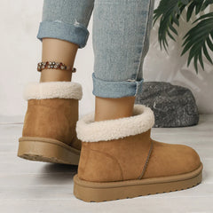 Winter Round Head Flat with Warm and Comfortable Non-slip Snow Boots