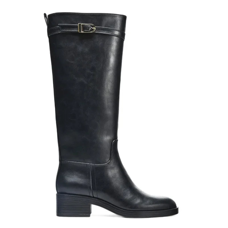 Winter Soft Leather Knight Boots