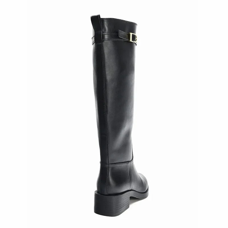Winter Soft Leather Knight Boots