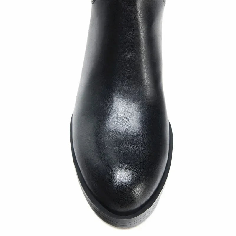 Winter Soft Leather Knight Boots