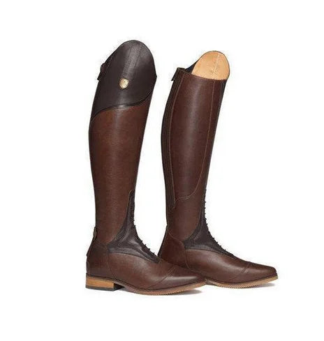 Women Pu Leather Riding Boot Low Heel Knee High Boots