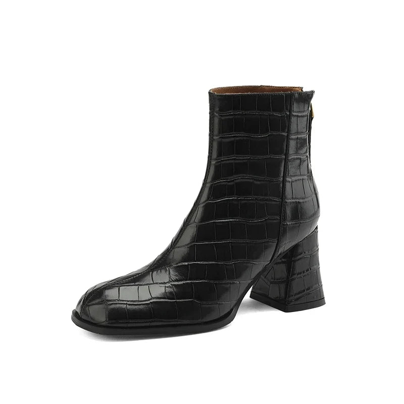 Women's Leather Cowhide Round Toe