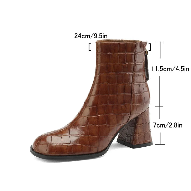 Women's Leather Cowhide Round Toe