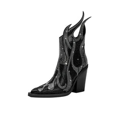 Women's Spring and Autumn Pointed Show Rhinestone High Heels