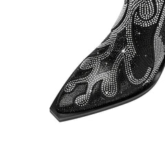 Women's Spring and Autumn Pointed Show Rhinestone High Heels