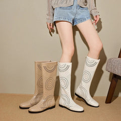 Women's Spring and Summer Genuine Leather Cowhide Low Heel Large