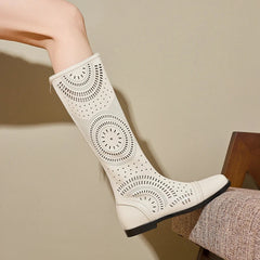 Women's Spring and Summer Genuine Leather Cowhide Low Heel Large