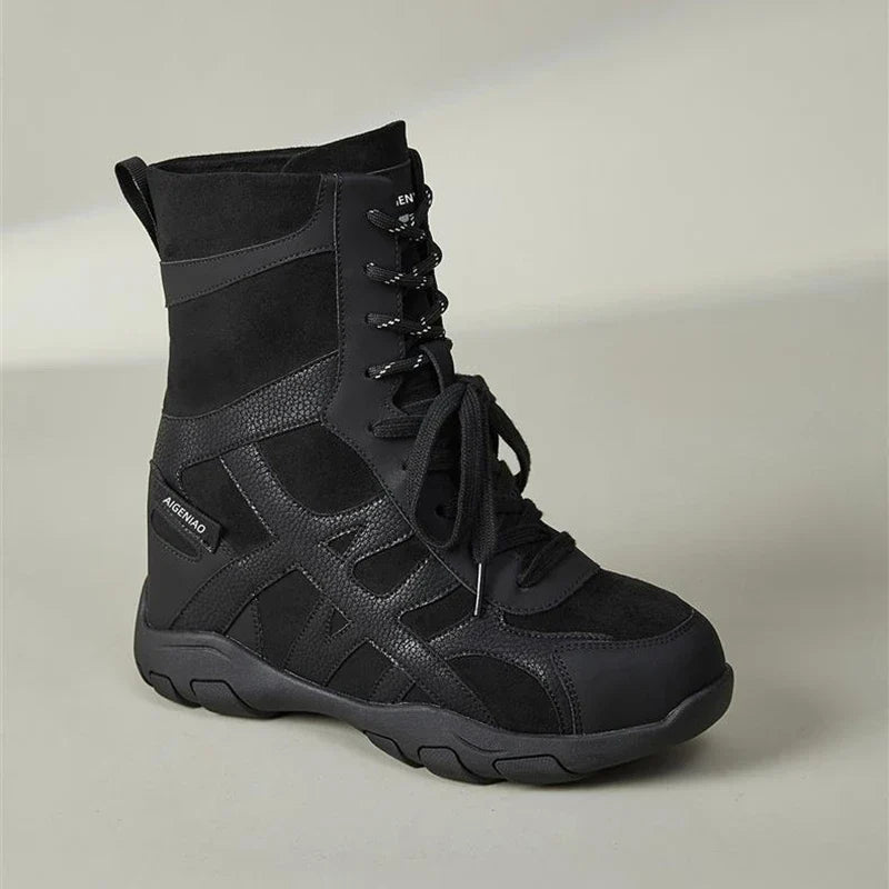 Women's Style Interior Height Increasing and Calf Outdoor Hiking Shoes
