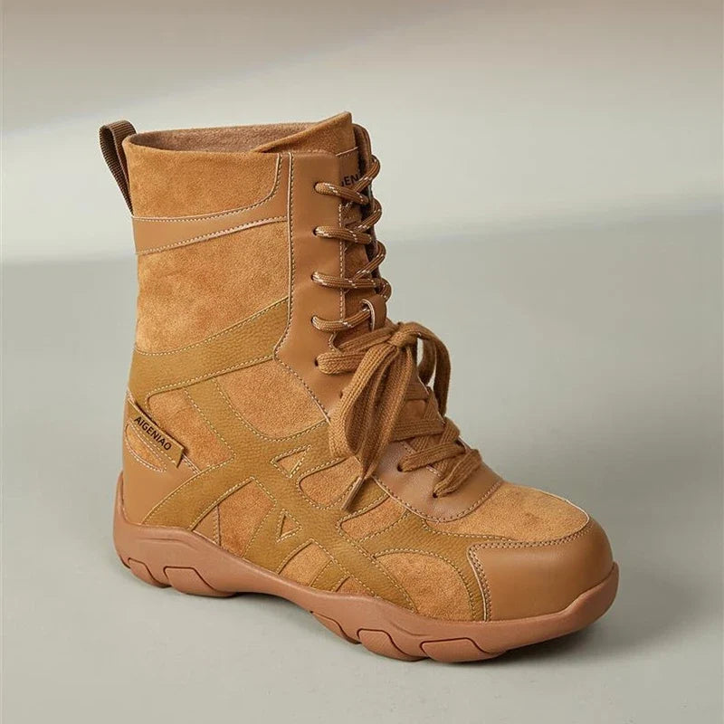 Women's Style Interior Height Increasing and Calf Outdoor Hiking Shoes