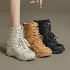 Women's Style Interior Height Increasing and Calf Outdoor Hiking Shoes