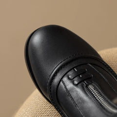 Women's autumn and winter genuine leather cowhide round toe