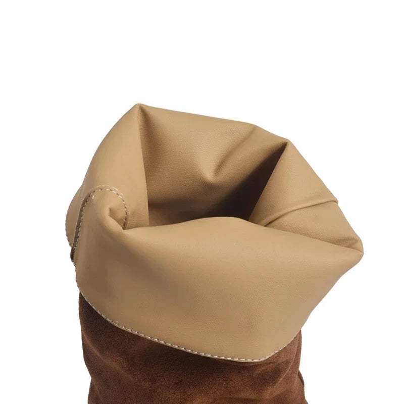Women's autumn and winter pointed suede simple temperament high heels mid top Boots