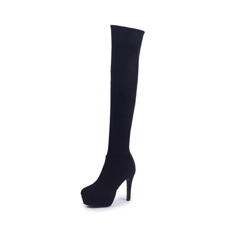 Women's autumn and winter pointed waterproof table zipper high-heeled knight Boots