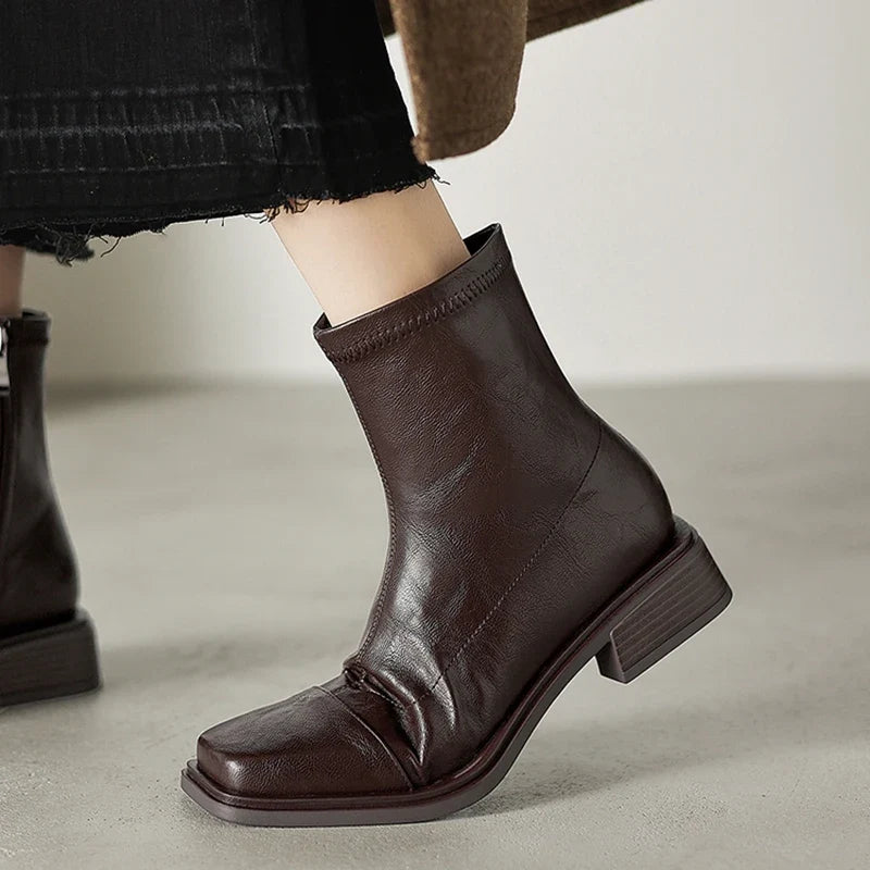 Women's autumn and winter square toe