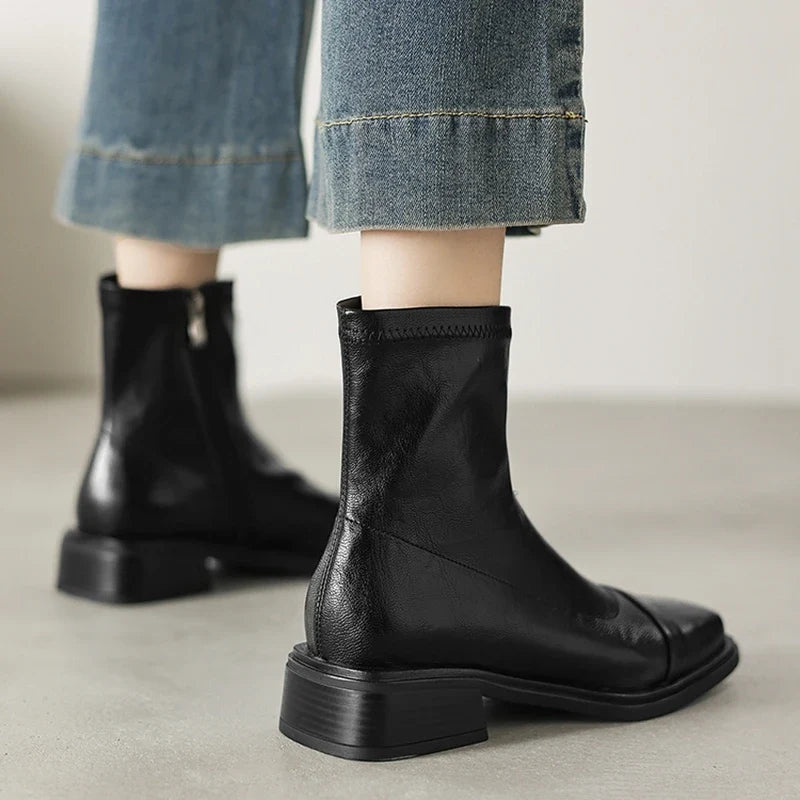 Women's autumn and winter square toe