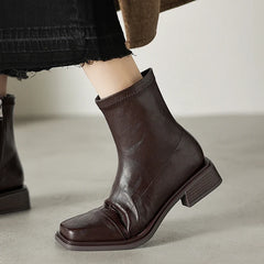 Women's autumn and winter square toe