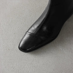 Women's autumn and winter square toe mid heel plus retro side zipper and calf Chelsea short Boots