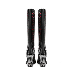 Women's spring and summer pointed metal belt buckle breathable hollow zipper high heels long Boots