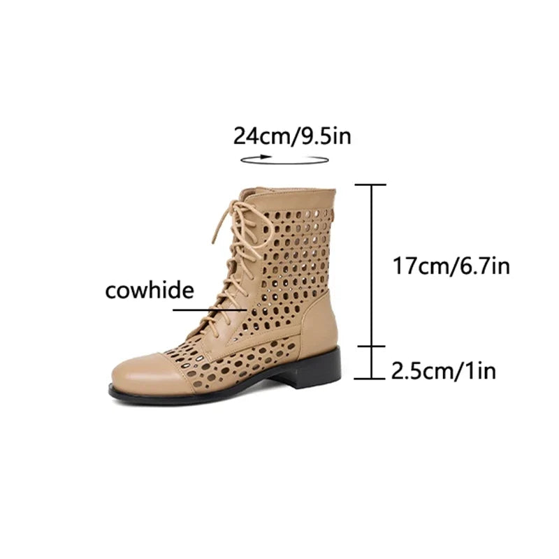 Women's spring/summer genuine leather cowhide mid heel