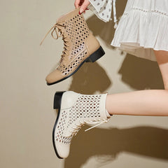 Women's spring/summer genuine leather cowhide mid heel