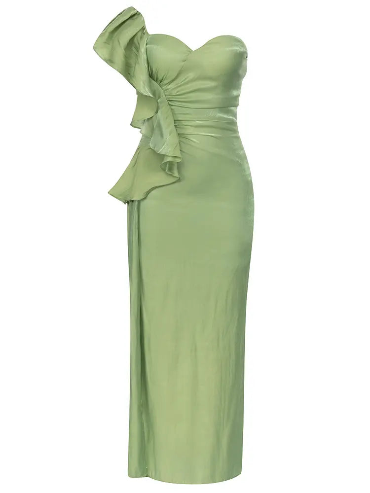 One-Shoulder Ruffle Bodycon Dress