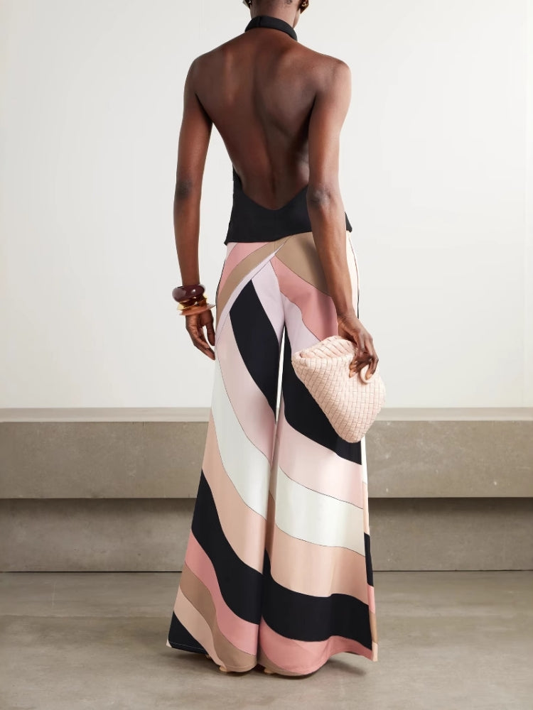 Halter Backless Printed Jumpsuit