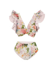 Ruffled Appliqué Bikini Set