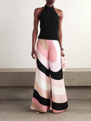 Halter Backless Printed Jumpsuit