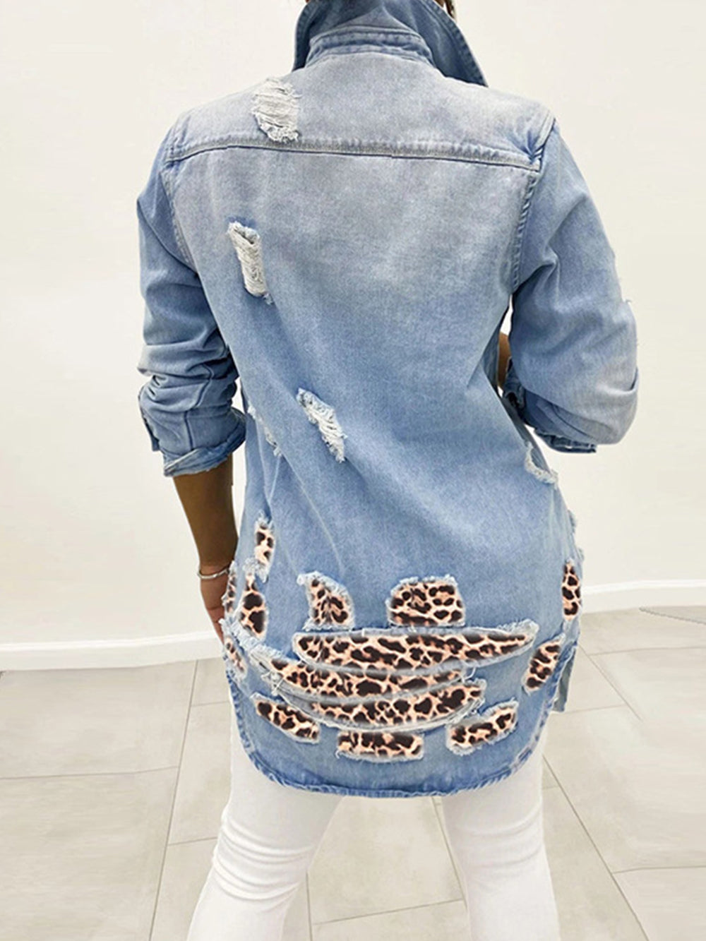 Leopard Denim Jacket