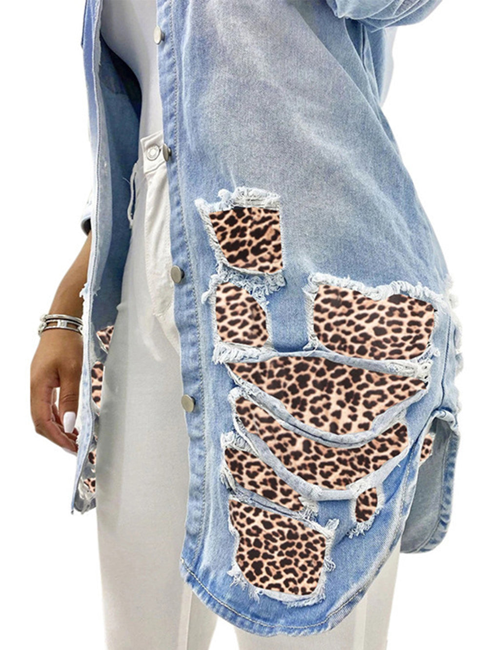 Leopard Denim Jacket
