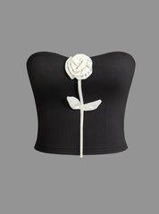3D Flower Tube Top