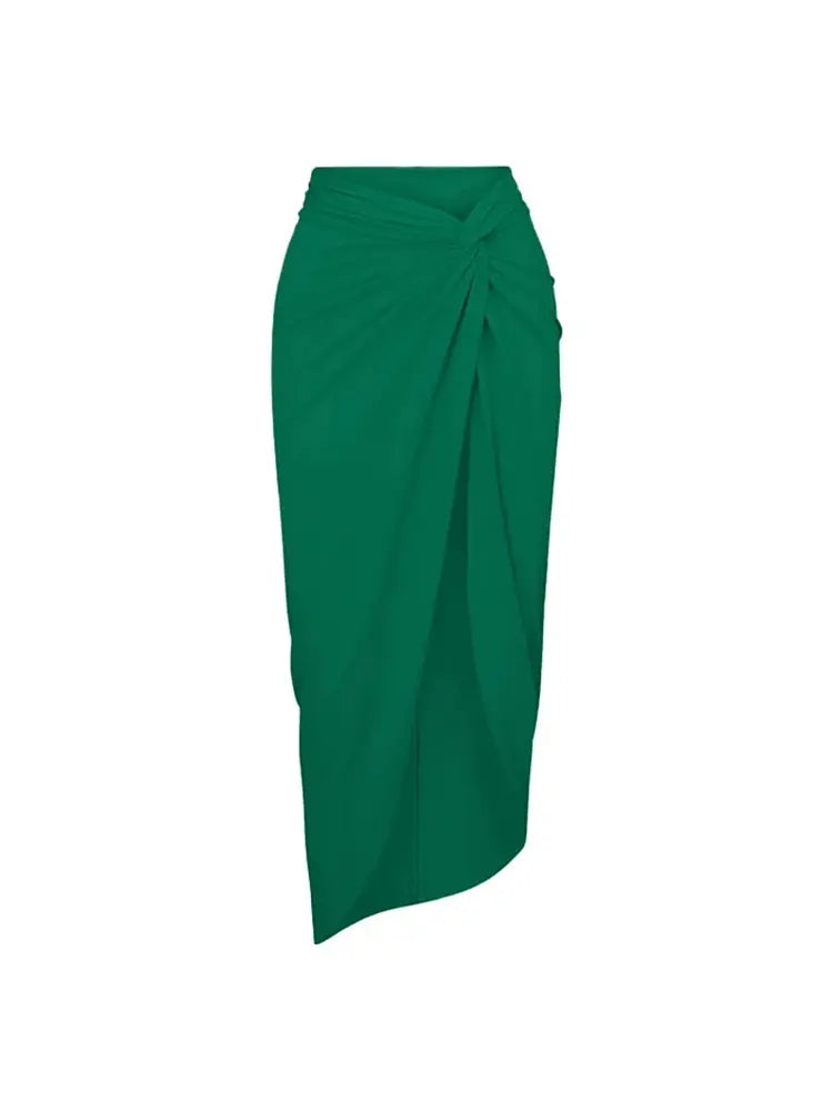 Elegant Green Backless Swimsuit Set