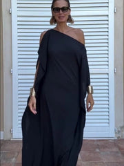 Flowing Asymmetric Caftan With Belt