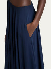 Asymmetric Chain Strap Full Length Skirt